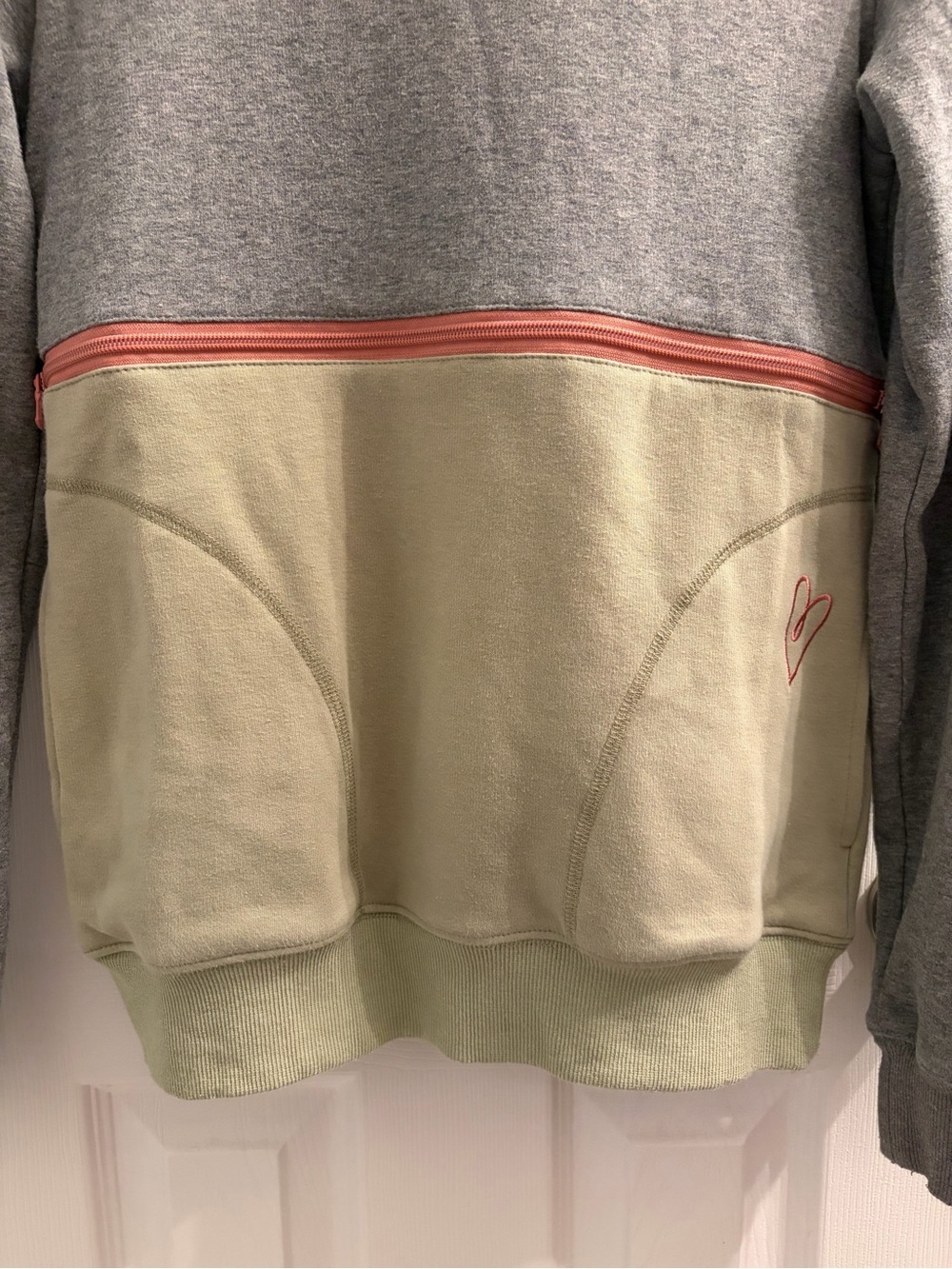 Latched Mama Pullover Hoodie - Olive Green & Gray XXS - Picture 2 of 9
